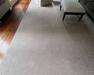 Light Wool Area Rug. There is Fading Underneath The Ottoman. Measures 14' 8" x 16". Photo 1 of 4. 