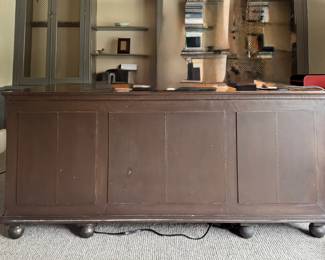 RH Annecy Metal-Wrapped "Executive" Desk in Aged Bronze with Patina. Measures 68" W x 30" D x 30" H. Photo 3 of 5.