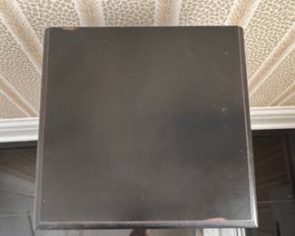 Ebonized Wood Two-Drawer Side Table. Measures 12" x 12" x 27" H. Photo 3 of 3. 