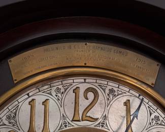 J.E. Caldwell & Company of Philadelphia Mahogany Grandfather Clock Presented to Gilbert Raynolds Combs Founder of The Combs Broad Street Conservatory of Music.  Photo 3 of 6.  