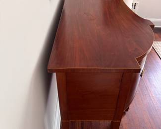 Antique Flame Mahogany Buffet with Satinwood Trim and Oval Brass Hardware. Measures 72" W x 26" D x 40" H. Photo 4 of 8.
