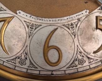 J.E. Caldwell & Company of Philadelphia Mahogany Grandfather Clock Presented to Gilbert Raynolds Combs Founder of The Combs Broad Street Conservatory of Music.  Photo 4 of 6.  