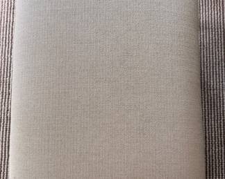 Neutral Upholstered Ottoman with Nailhead Trim & Grey Lacquered Frame.  Measures 30" x 40" x 18" H. Photo 2 of 3.