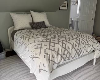 White Vintage Full Size Bed Frame and Mattress. Measures 56" W x 80" L. Photo 1 of 2. 