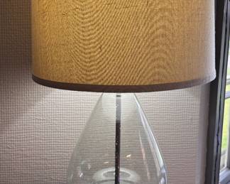 Glass Tear Drop Table Lamp. Measures 30" H. 