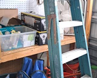 6 FOOT LADDER, HEDGE TRIMMER, EMERGENCY MEDICAL BAG