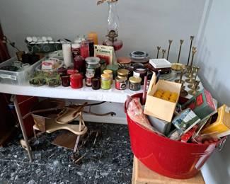 CANDLES - ALL SIZES AND TYPES, CANDLE HOLDERS