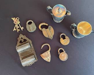 Antique Locks, Match holder and more