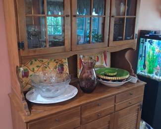 Ethan Allen Two piece China Hutch