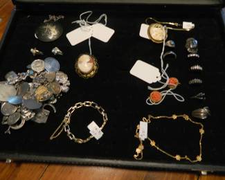 Some of the gold and silver jewelry