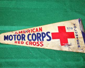2 Sided American Motor Car Red Cross Pennant