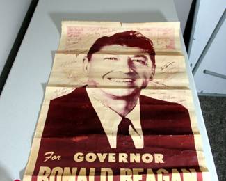 Ronald Reagan for Governor Poster Signed by Reagan and Members of His Staff