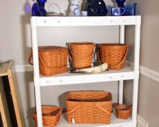 Cobalt Kerosene Lamps, Longaberger Baskets