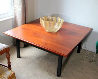 Coffee Table by Local Craftsman David T. Smith, Heavy Murano Bowl