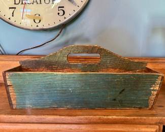 Antique Original Blue Paint Tote