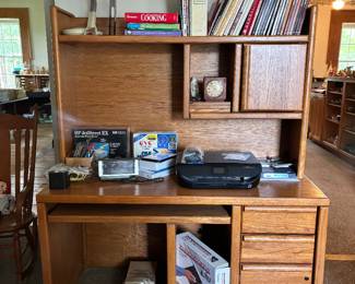 Office Desk, Printer and Books