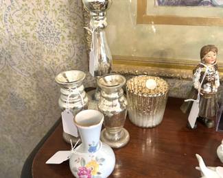 mercury glass candlesticks, collectibles