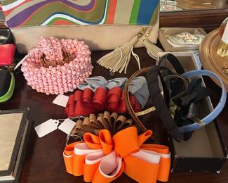 hair bows and vintage purses 