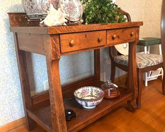 oak Mission serving table 