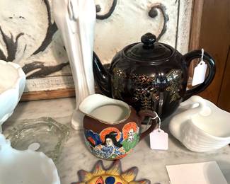Asian teapot and creamer 