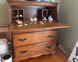 vintage maple secretary 