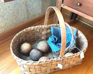handmade basket signed 