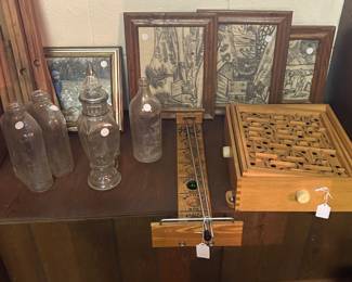 wooden toy games, charcole sketches 