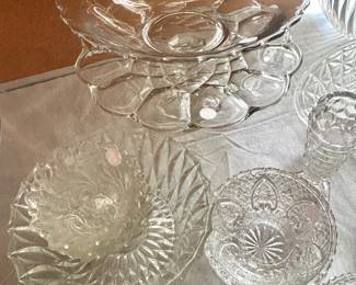 cake plate and bowls