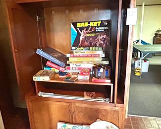 Handmade console cabinet, vintage games 