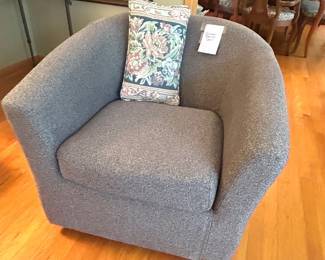 Gray swivel club chair