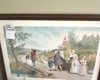 large Jennie Brownscombe Sunday in Sleepy hollow print