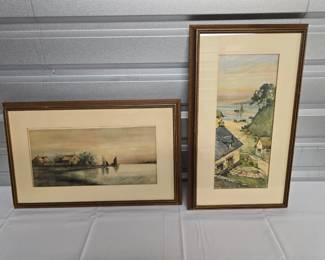 houses on water paintings