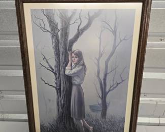 woman by tree by lake