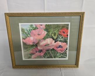 flower painting w gold frame