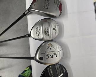 close up of golf clubs