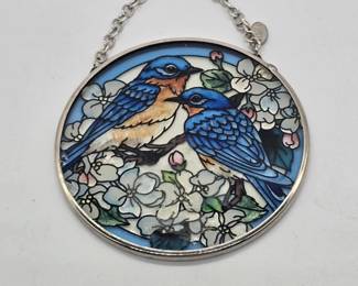 stained glass bluebirds