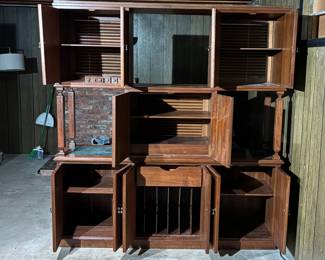 Japanese carved wood cabinet