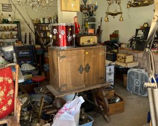From a different angle, you can see more of the garage and its contents.
