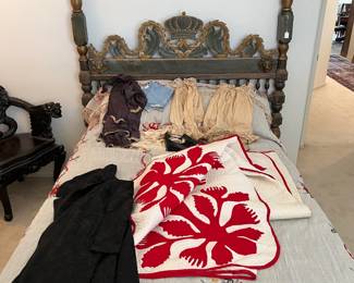 Here we have a bedframe and some of the bedding that goes with it.