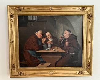This painting is a fun one. I can't quite read the artist's signature in the lower-left corner, but surely you can...if you come to the sale.