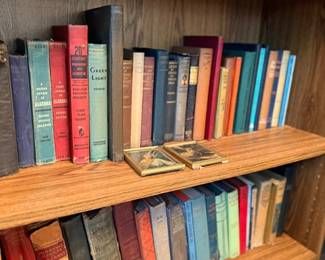 Bookcase filled with vintage hardcover books