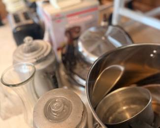 Vintage stainless steel cookware pots lot
