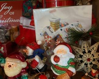 Small Santa and snowman figurine collection