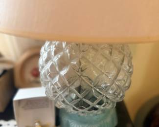 Vintage cut glass table lamp