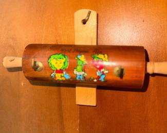 Hand-painted decorative wooden rolling pin
