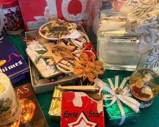 Brite Star ornament hooks and Christmas decor box