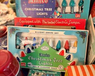 Vintage Amico & Woolworth's Christmas tree light boxes