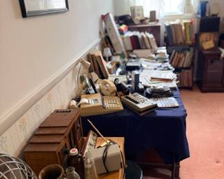 Room of vintage electronics, radios & collectibles