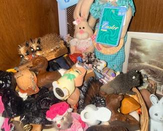 Assorted plush stuffed animal toy collection