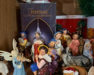 Fontanini nativity figurine set and Christmas mug